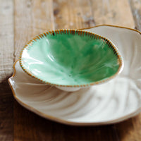 Turquoise Gold Seashell Dishes Set 2 - 54kibo