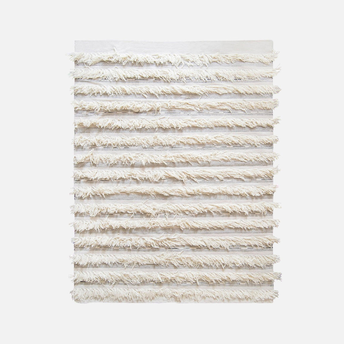 Wool Fringe Cream Rug - 54kibo