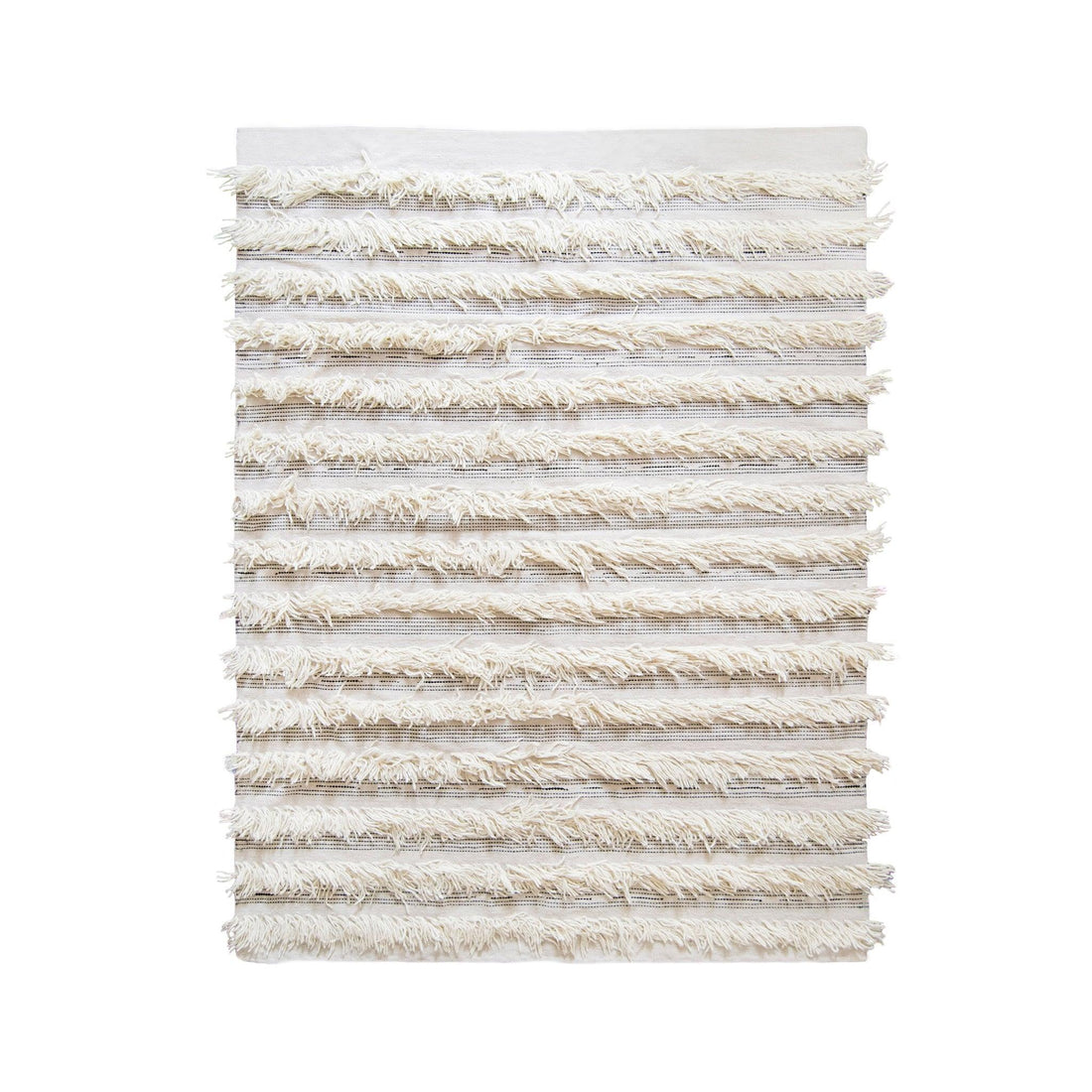 Wool Fringe Cream Rug - 54kibo