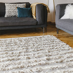 Wool Fringe Cream Rug - 54kibo