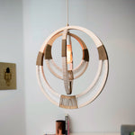 Woven White Pendant Light in Modern Living Room- 54kibo