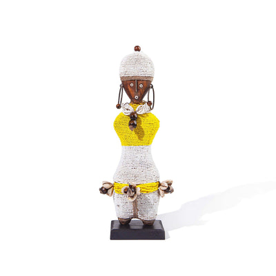 Yellow White Namji African Doll Decor Object - 54kibo