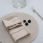 Zewd Cotton Napkins Set 4 Beige Stripe - 54kibo